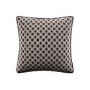 Brown Patterned Velvet Sofa Scatter Cushion with Rope Trim - 45 x 45cm - Eos