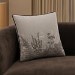 Beige Floral Patterned Piped Sofa Scatter Cushion - 45 x 45cm - Tara
