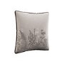 Beige Floral Patterned Piped Sofa Scatter Cushion - 45 x 45cm - Tara