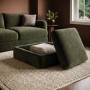 Khaki Green Velvet Ottoman Storage Footstool - Sade