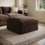 Chocolate Brown Velvet Ottoman Storage Footstool - Sade
