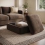 Chocolate Brown Velvet Ottoman Storage Footstool - Sade