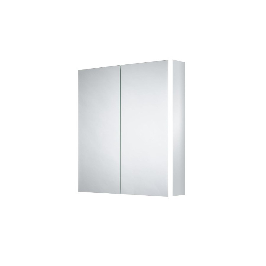 Sensio Ainsley Double Door Chrome Bathroom Mirror Cabinet with Lights & Bluetooth Speaker 664 x 700mm