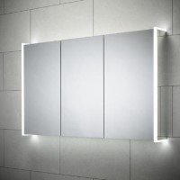 Sensio Ainsley 3 Door Chrome Bathroom Mirror Cabinet with Lights & Bluetooth Speaker 1200 x 700mm