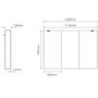Sensio Ainsley 3 Door Chrome Bathroom Mirror Cabinet with Lights & Bluetooth Speaker 1200 x 700mm