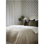 Cream Upholstered King Size Ottoman Bed with Scalloped Headboard- Siena