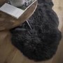Black Double Genuine Sheepskin Rug - 175 x 70 cm - Origins