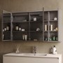Triple Door Beige Bathroom Mirror Cabinet with Lights Demister & Shaver Socket 1200 x 700mm- Sidra