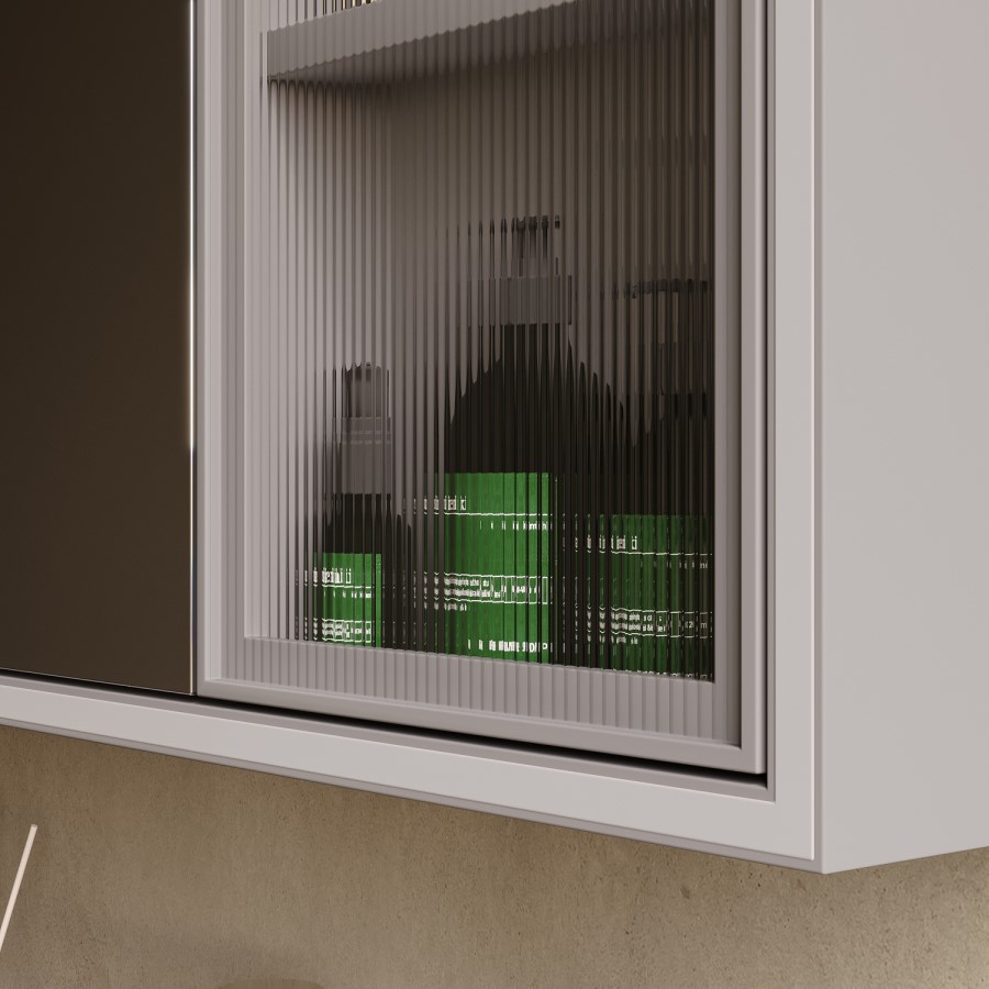 Triple Door Beige Bathroom Mirror Cabinet with Lights Demister & Shaver Socket 1200 x 700mm- Sidra