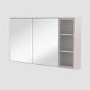 Triple Door Beige Bathroom Mirror Cabinet with Lights Demister & Shaver Socket 1200 x 700mm- Sidra