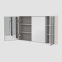 Triple Door Beige Bathroom Mirror Cabinet with Lights Demister & Shaver Socket 1200 x 700mm- Sidra