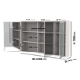 Triple Door Beige Bathroom Mirror Cabinet with Lights Demister & Shaver Socket 1200 x 700mm- Sidra