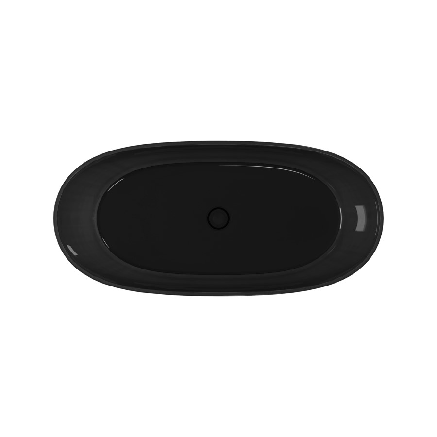 Black Freestanding Double Ended Transparent  Bath 1700 x 750mm - Siena