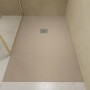 1000x800mm Rectangular Sand Slate-Effect Shower Tray 27mm - Stone Resin - Sileti