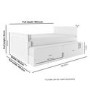 Small Double White Wooden Guest Bed with Storage and Trundle - Sander