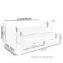 Single White Wooden Guest Bed with Storage and Trundle - Sander