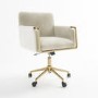 Cream Velvet Office Swivel Tub Chair - Sonny