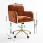 Orange Velvet Office Swivel Tub Chair - Sonny