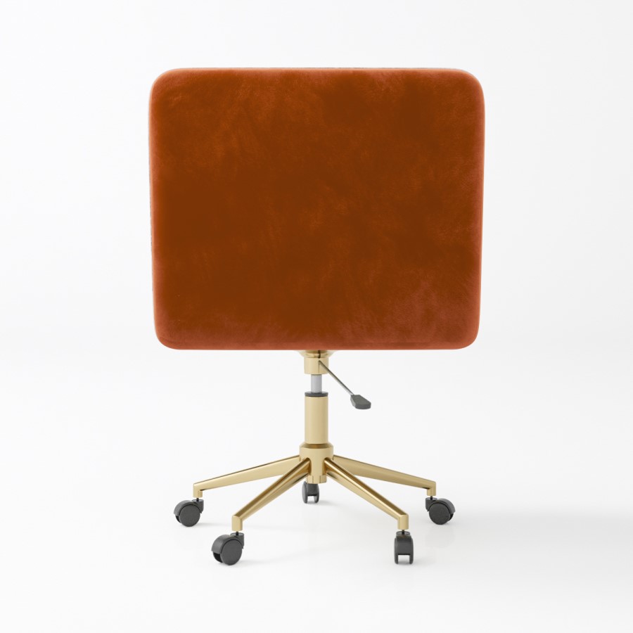Orange Velvet Office Swivel Tub Chair - Sonny