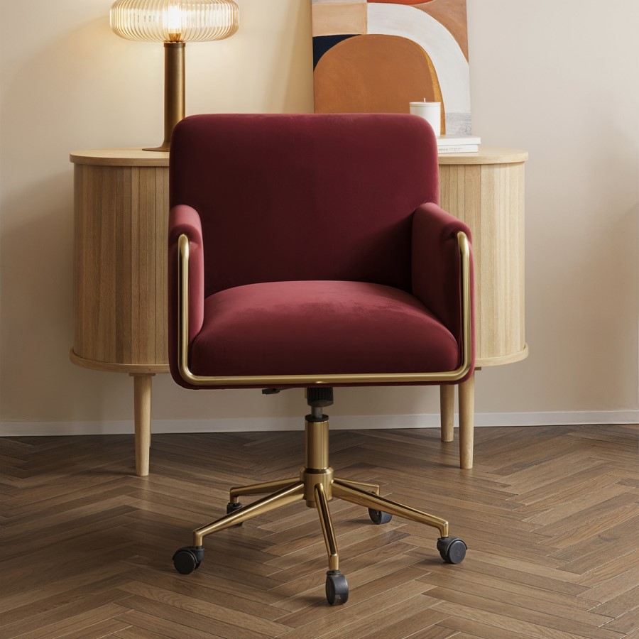 ONLY OPENED - Mulberry Velvet Office Chair - Sonny