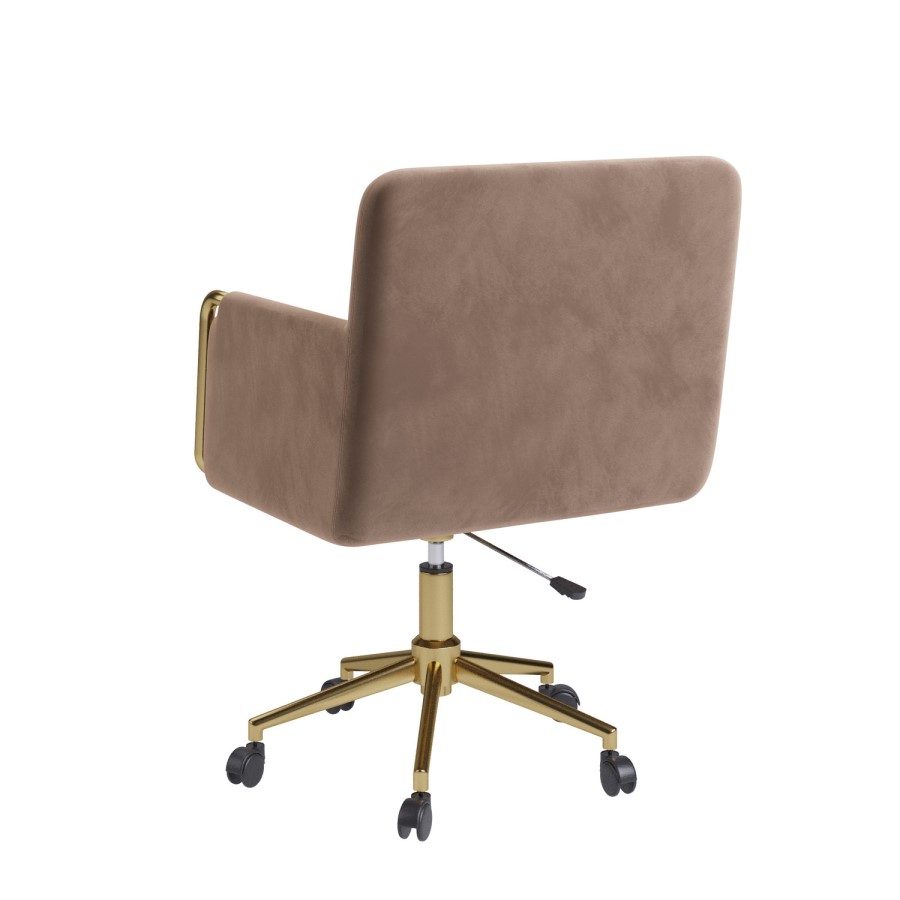 Mink Velvet Office Swivel Tub Chair - Sonny