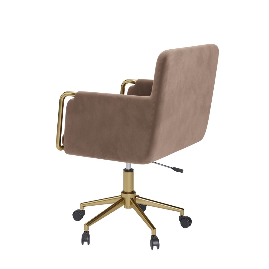 Mink Velvet Office Swivel Tub Chair - Sonny