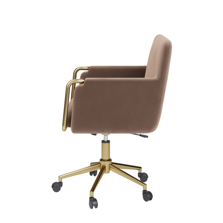 Mink Velvet Office Swivel Tub Chair - Sonny