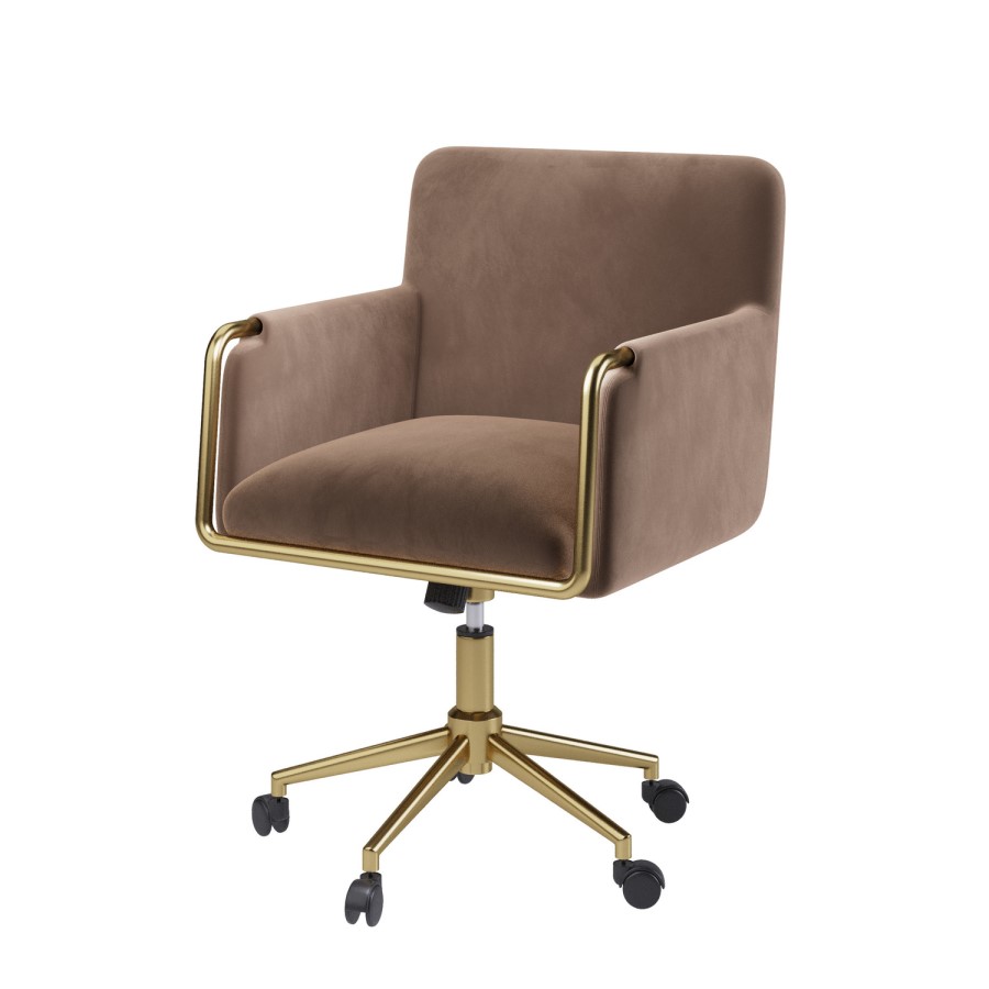 Mink Velvet Office Swivel Tub Chair - Sonny