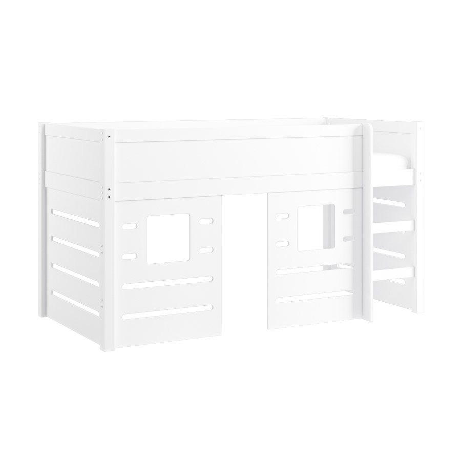 White Mid Sleeper Cabin Bed with Den - Saint