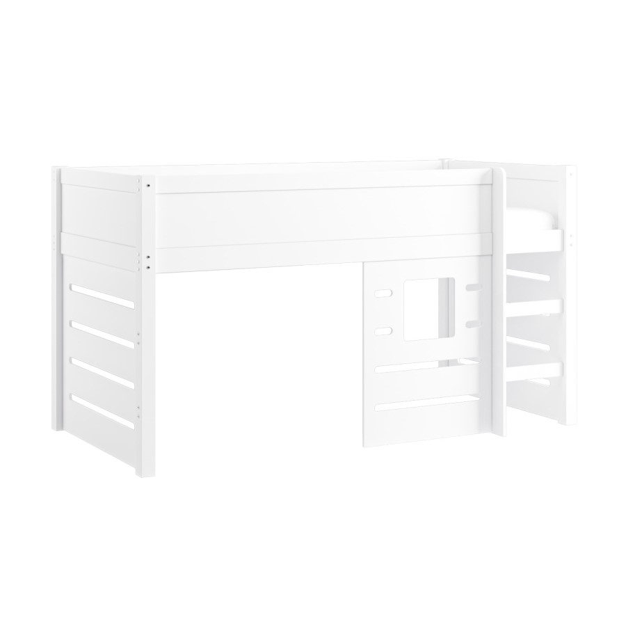 White Mid Sleeper Cabin Bed with Den - Saint