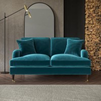 ALMOST PERFECT - Teal Velvet 2 Seater Sofa - Payton