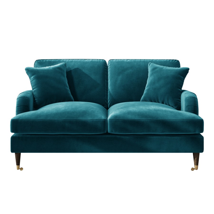 ALMOST PERFECT - Teal Velvet 2 Seater Sofa - Payton