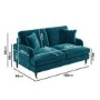 ALMOST PERFECT - Teal Velvet 2 Seater Sofa - Payton