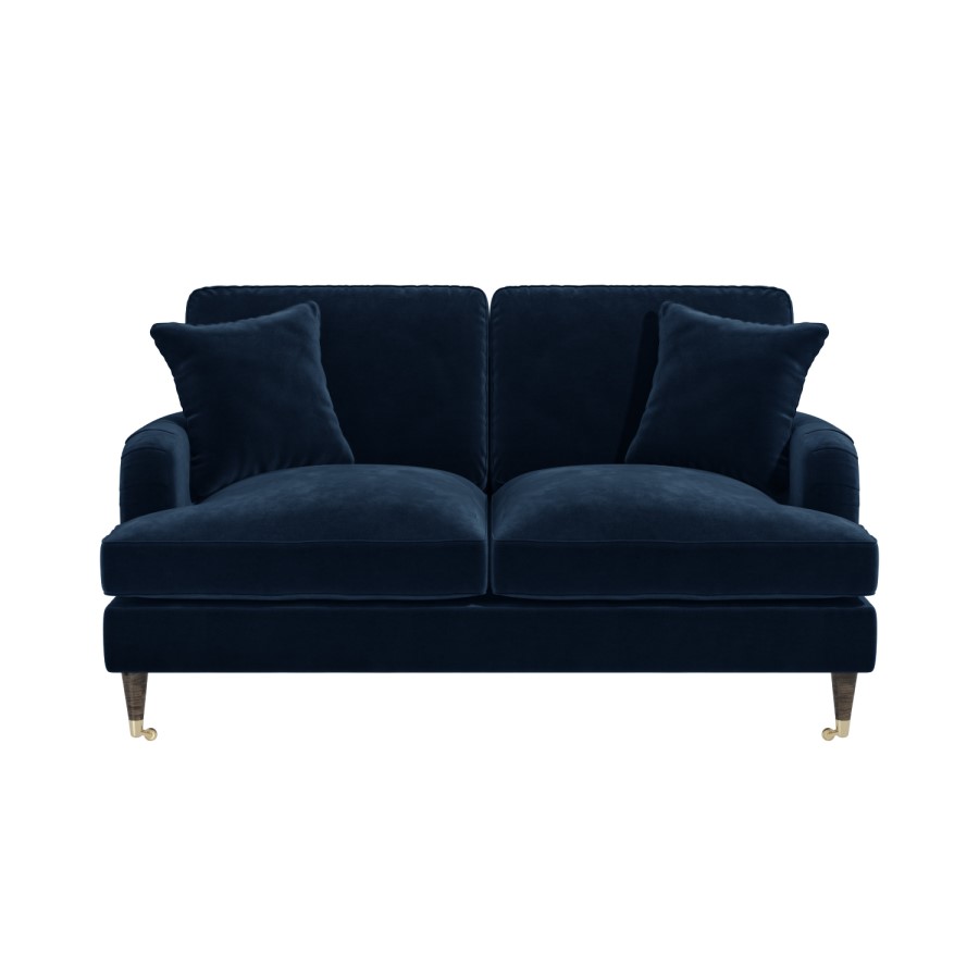 Navy Blue Velvet 2 Seater Sofa - Payton