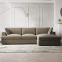 Large Mink Velvet Right Hand 4 Seater Chaise Corner Sofa - August