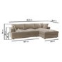 Large Mink Velvet Right Hand 4 Seater Chaise Corner Sofa - August