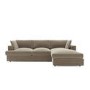 Large Mink Velvet Right Hand 4 Seater Chaise Corner Sofa - August