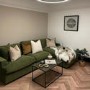 Large Olive Green Velvet Right Hand 4 Seater Chaise Corner Sofa - August