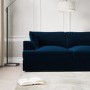 Large Navy Blue Velvet Right Hand 4 Seater Chaise Corner Sofa - August