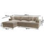 Left Hand Chaise Corner Sofa and Footstool Set in Mink Velvet - August