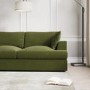 Olive Green Velvet Left Hand 4 Seater Chaise Corner Sofa - August