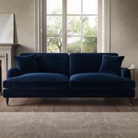 ALMOST PERFECT - Navy Velvet 4 Seater Sofa - Payton