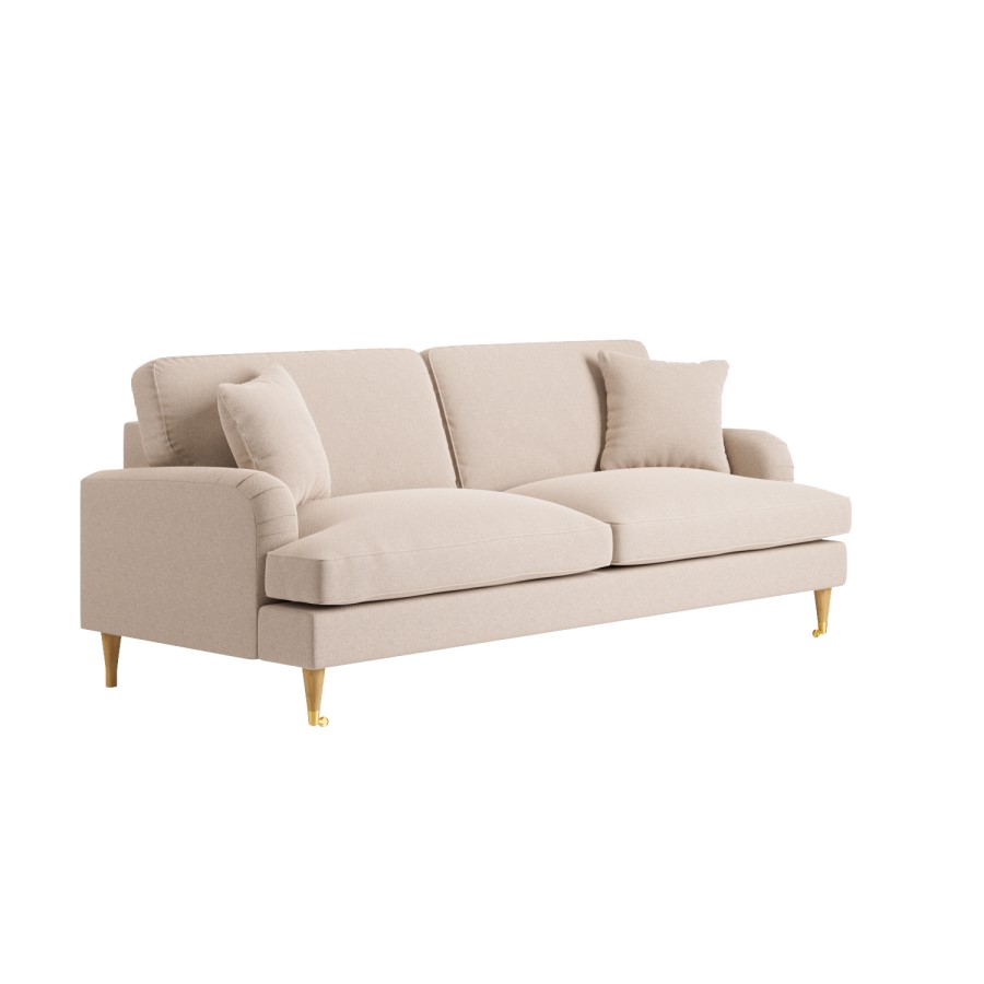 ONLY OPENED - Beige Woven Fabric 4 Seater Sofa - Payton