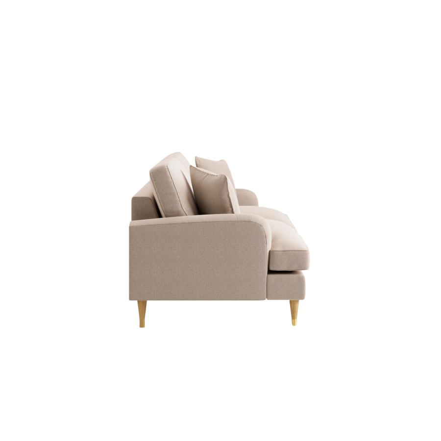 ONLY OPENED - Beige Woven Fabric 4 Seater Sofa - Payton
