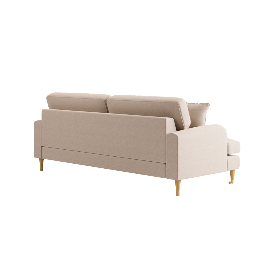 ONLY OPENED - Beige Woven Fabric 4 Seater Sofa - Payton