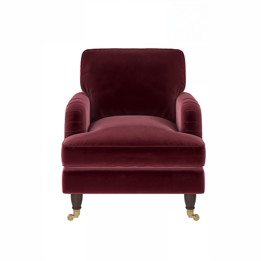 Burgundy Velvet Armchair - Payton
