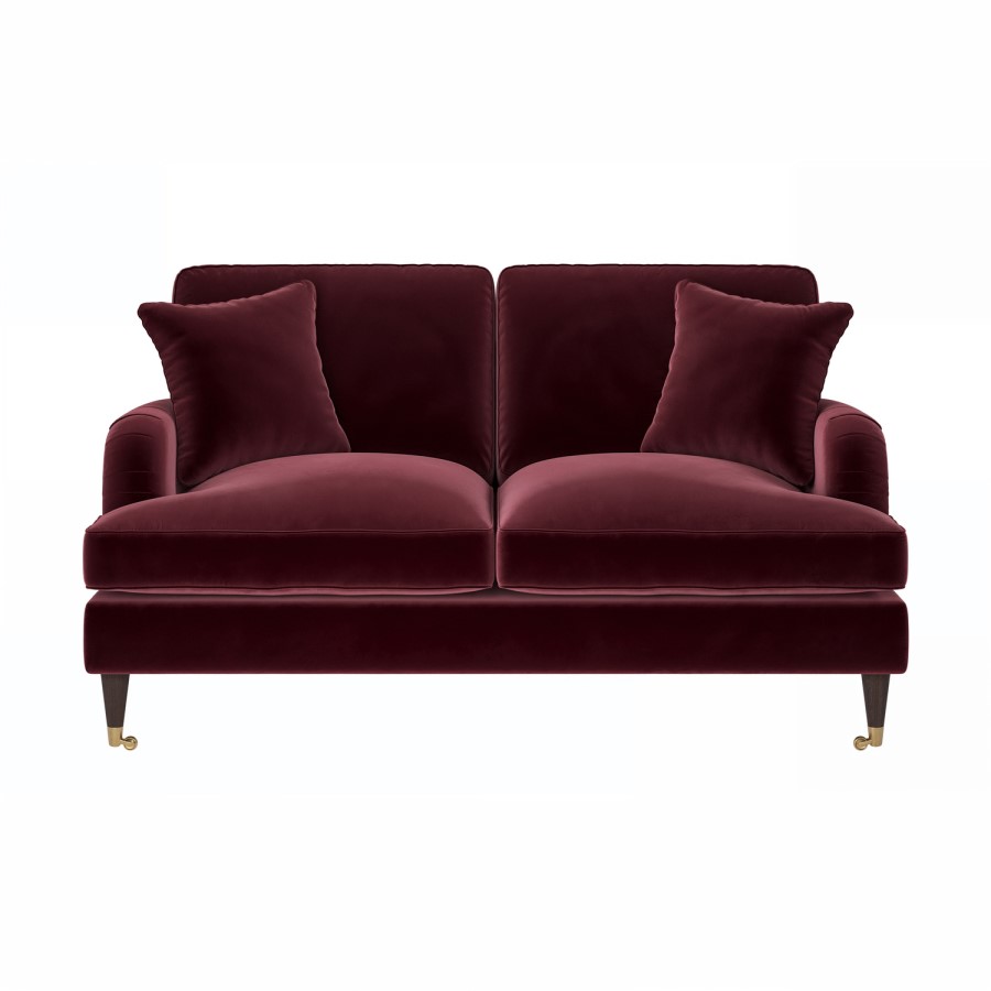ONLY OPENED - Payton Claret Velvet 2 Seater Sofa