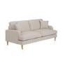 Cream Chenille Blue Striped 3 Seater Sofa - Payton