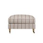 Cream Chenille Burnt Orange Striped Footstool - Payton
