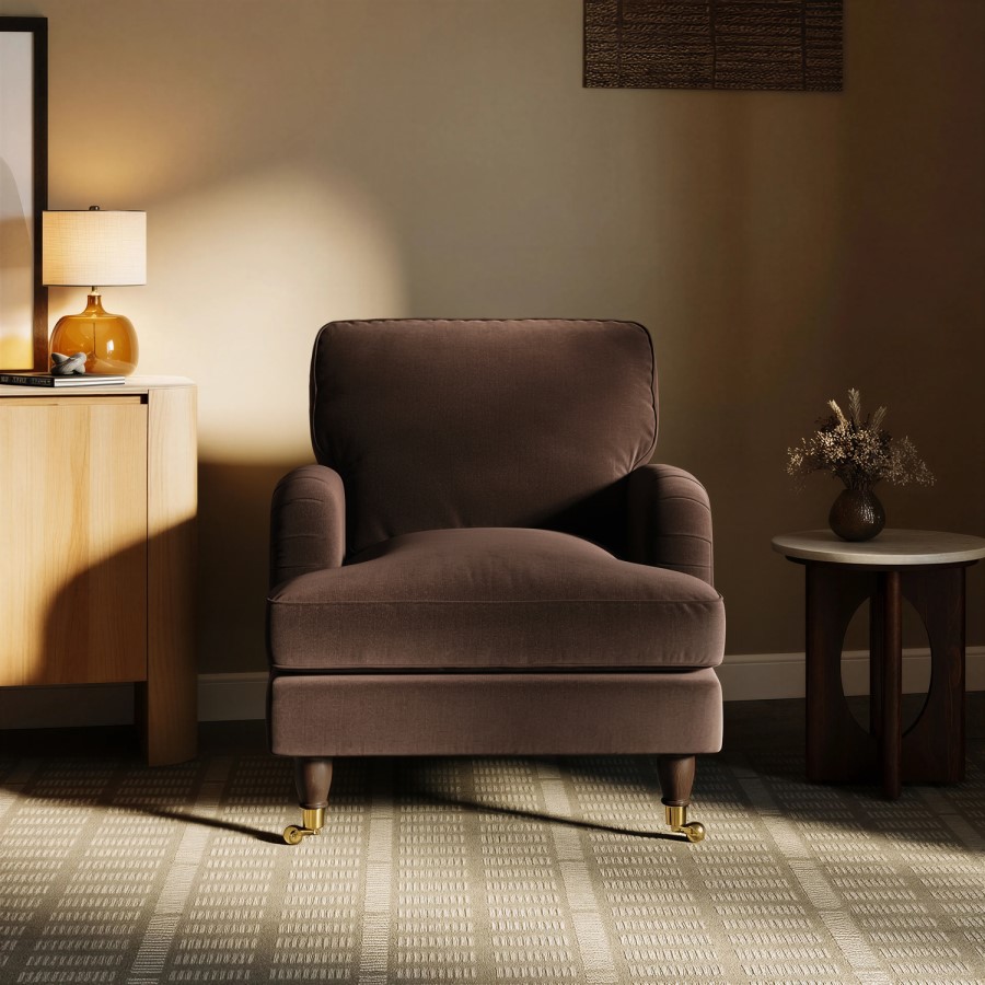 Brown Chenille Armchair - Payton